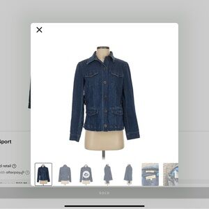 Jones New York Blue Jean Jacket with Classic Design and Fitted Silhouette